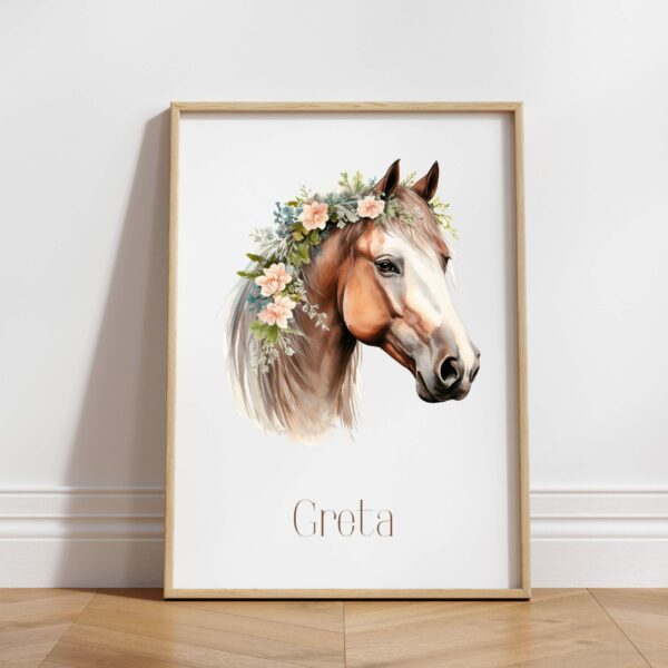 Poster Kinderposter Pferd Kinderzimmer Personalisiert Name Geschenk Kinder – Bild 3