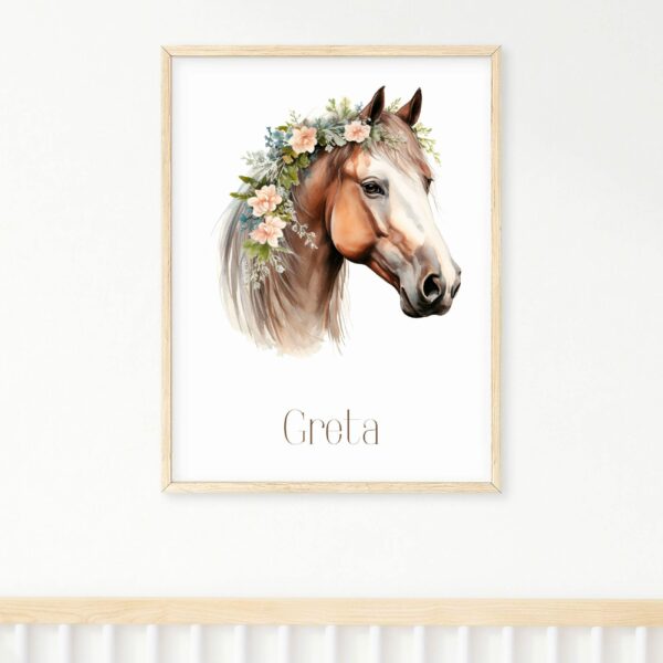 Poster Kinderposter Pferd Kinderzimmer Personalisiert Name Geschenk Kinder – Bild 4