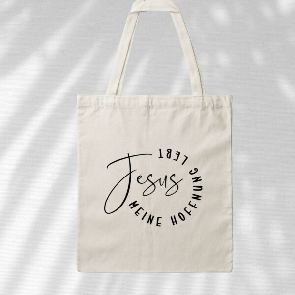 Bedruckte Baumwolltasche - Jesus meine Hoffnung lebt – Bild 3