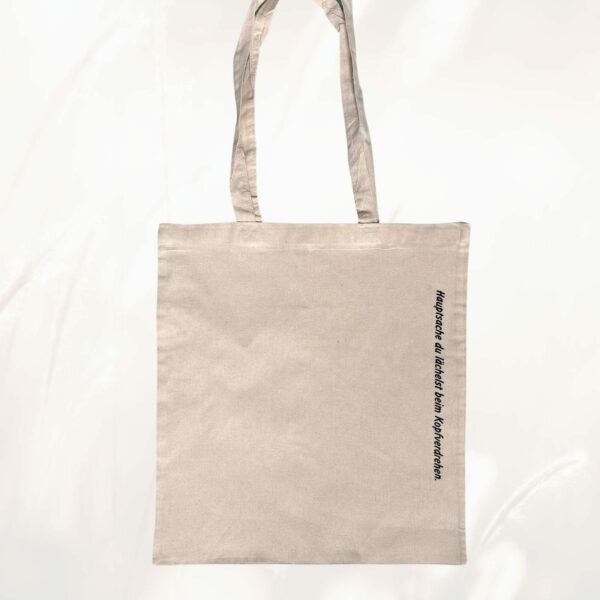 Stofftasche Baumwolltasche Spruch lächeln Einkaufstasche – Bild 4