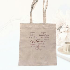Stofftasche Baumwolltasche Oma Einkaufstasche personalisierter Stoffbeutel mit Spruch