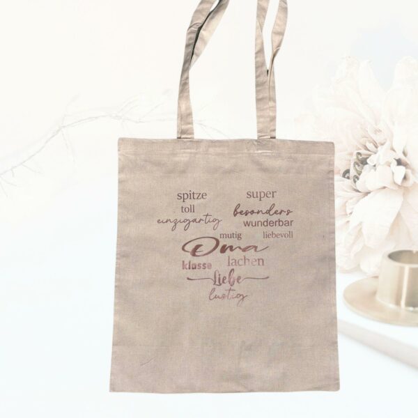 Stofftasche Baumwolltasche Oma Einkaufstasche personalisierter Stoffbeutel mit Spruch
