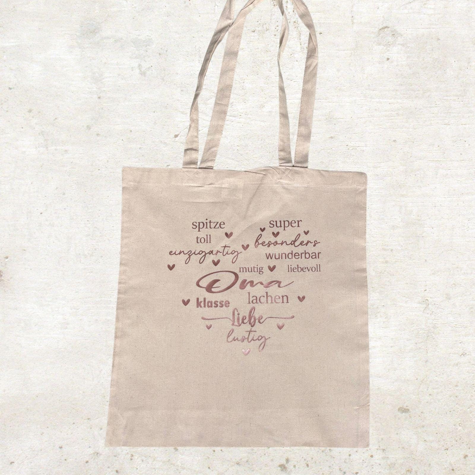 Stofftasche Baumwolltasche Geschenk Oma Einkaufstasche personalisierter Stoffbeutel mit Spruch