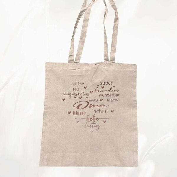 Stofftasche Baumwolltasche Geschenk Oma Einkaufstasche personalisierter Stoffbeutel mit Spruch – Bild 4