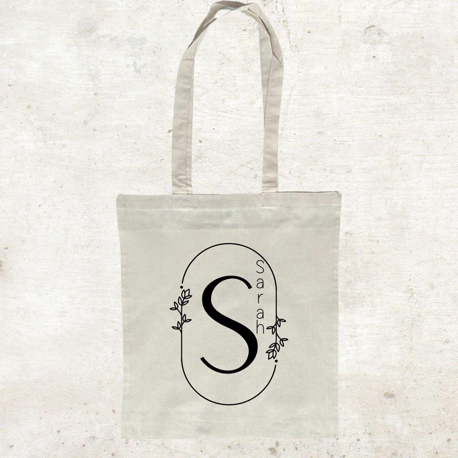 Stofftasche personalisiert Bedruckt Baumwolltasche mit Name Einkaufstasche Personalisierung initiale