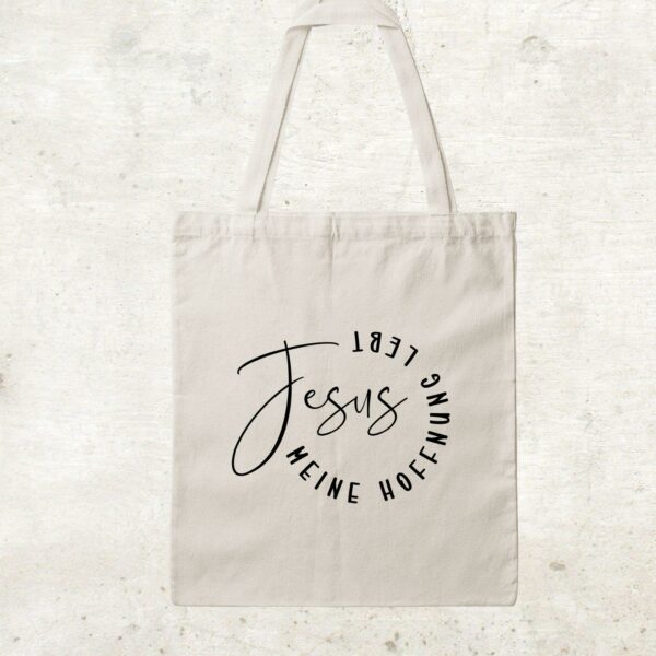 Bedruckte Baumwolltasche - Jesus meine Hoffnung lebt – Bild 2