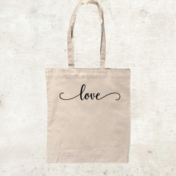 Stofftasche Baumwolltasche love Einkaufstasche – Bild 2