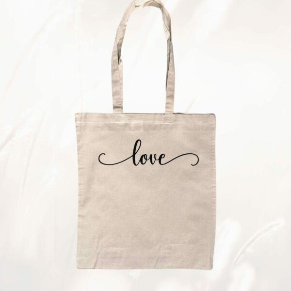 Stofftasche Baumwolltasche love Einkaufstasche – Bild 4