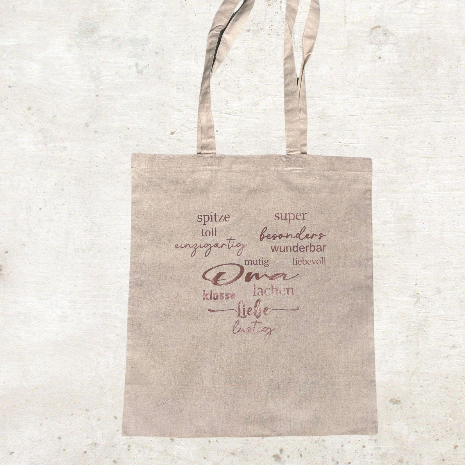 Stofftasche Baumwolltasche Oma Einkaufstasche personalisierter Stoffbeutel mit Spruch