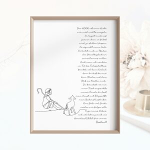 Christliches Poster Der Herr ist mein Hirte Psalm 23 Druck