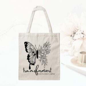 Bedruckte Baumwolltasche - Transfomiert von Gottes Liebe