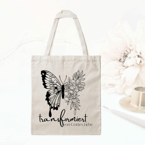 Bedruckte Baumwolltasche - Transfomiert von Gottes Liebe