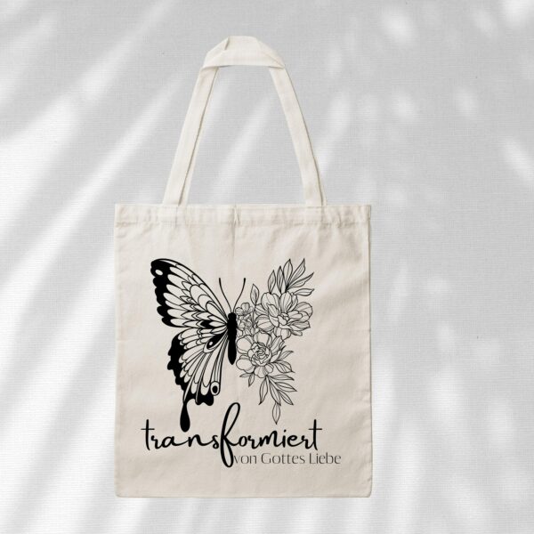 Bedruckte Baumwolltasche - Transfomiert von Gottes Liebe – Bild 3
