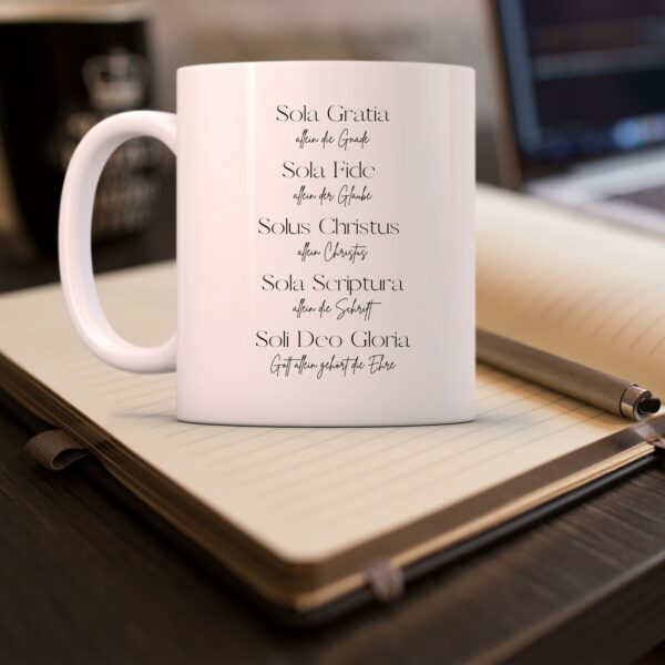 Weiße Tasse Sola Gratia Allein deine Gnade christliches Motiv Keramiktasse Geschenk Kaffee Tee Tasse christlich – Bild 8