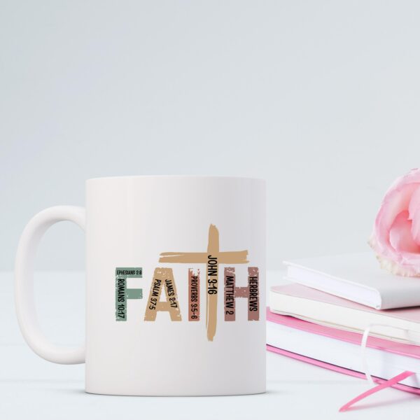 Weiße Tasse FAITH christliches Motiv Keramiktasse Geschenk Kaffee Tee Tasse christlich – Bild 6