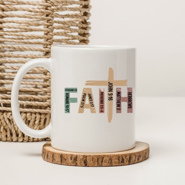Weiße Tasse FAITH christliches Motiv Keramiktasse Geschenk Kaffee Tee Tasse christlich – Bild 7