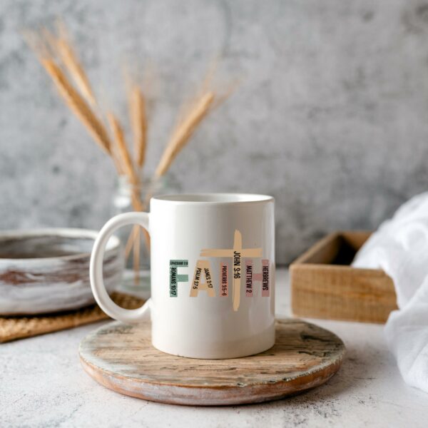 Weiße Tasse FAITH christliches Motiv Keramiktasse Geschenk Kaffee Tee Tasse christlich – Bild 8
