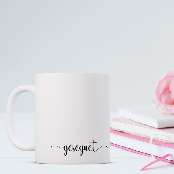 Weiße Tasse gesegnet christliches Motiv Keramiktasse Geschenk Kaffee Tee Tasse christlich – Bild 5