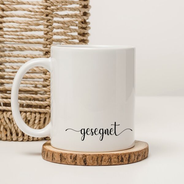 Weiße Tasse gesegnet christliches Motiv Keramiktasse Geschenk Kaffee Tee Tasse christlich – Bild 6