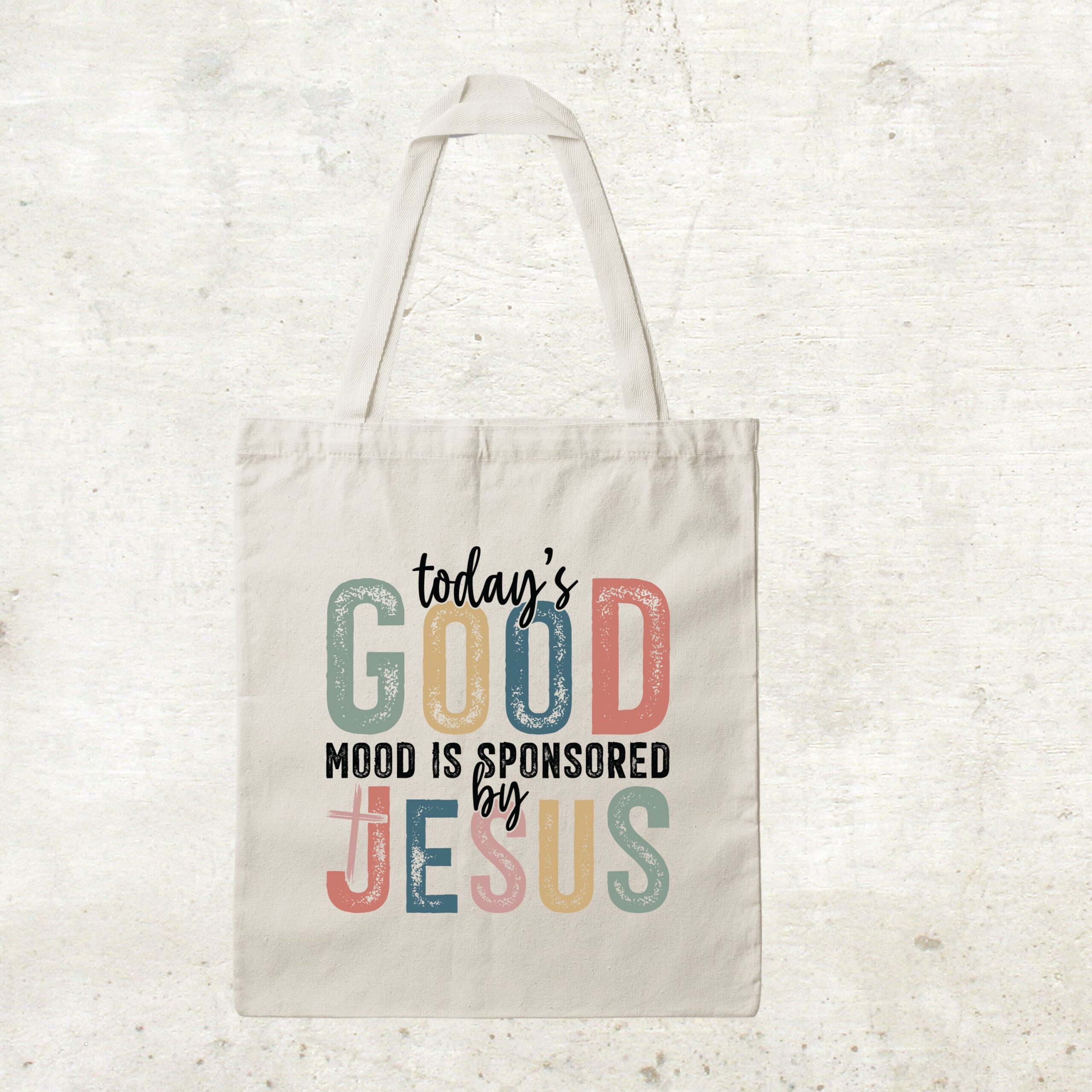 Bedruckte Baumwolltasche – Todays good mood is sponsored by Jesus