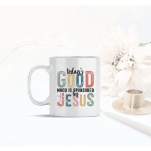 Weiße Tasse Todays Good Mood is sponsored by Jesus christliches Motiv Keramiktasse Geschenk Kaffee Tee Tasse christlich