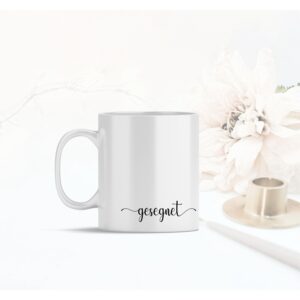 Weiße Tasse gesegnet christliches Motiv Keramiktasse Geschenk Kaffee Tee Tasse christlich