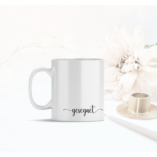 Weiße Tasse gesegnet christliches Motiv Keramiktasse Geschenk Kaffee Tee Tasse christlich