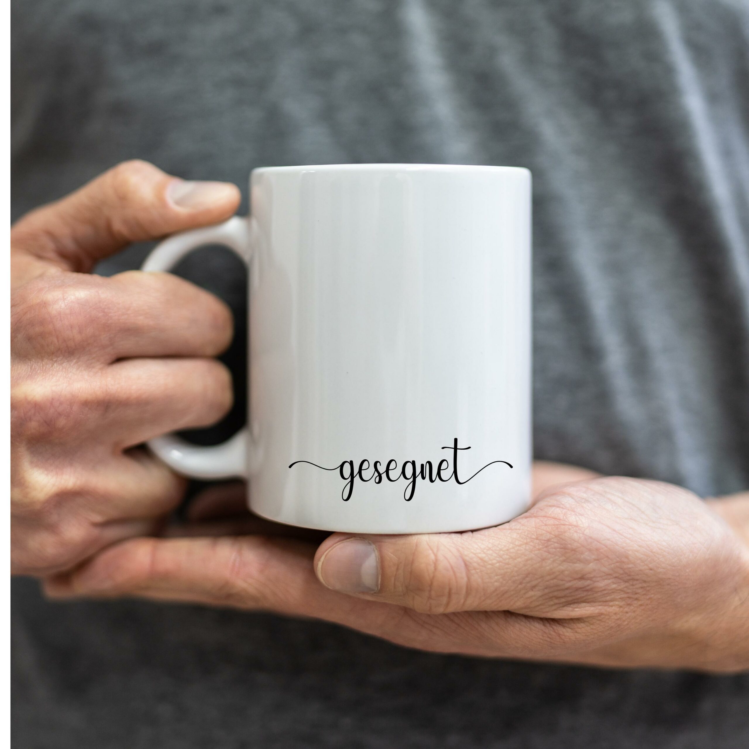 Weiße Tasse gesegnet christliches Motiv Keramiktasse Geschenk Kaffee Tee Tasse christlich