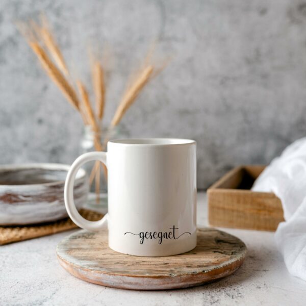 Weiße Tasse gesegnet christliches Motiv Keramiktasse Geschenk Kaffee Tee Tasse christlich – Bild 8
