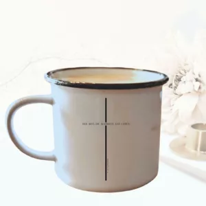 Keramiktasse in Emailleoptik - Jesus: Der Weg die Wahrheit das Leben mit Kreuz