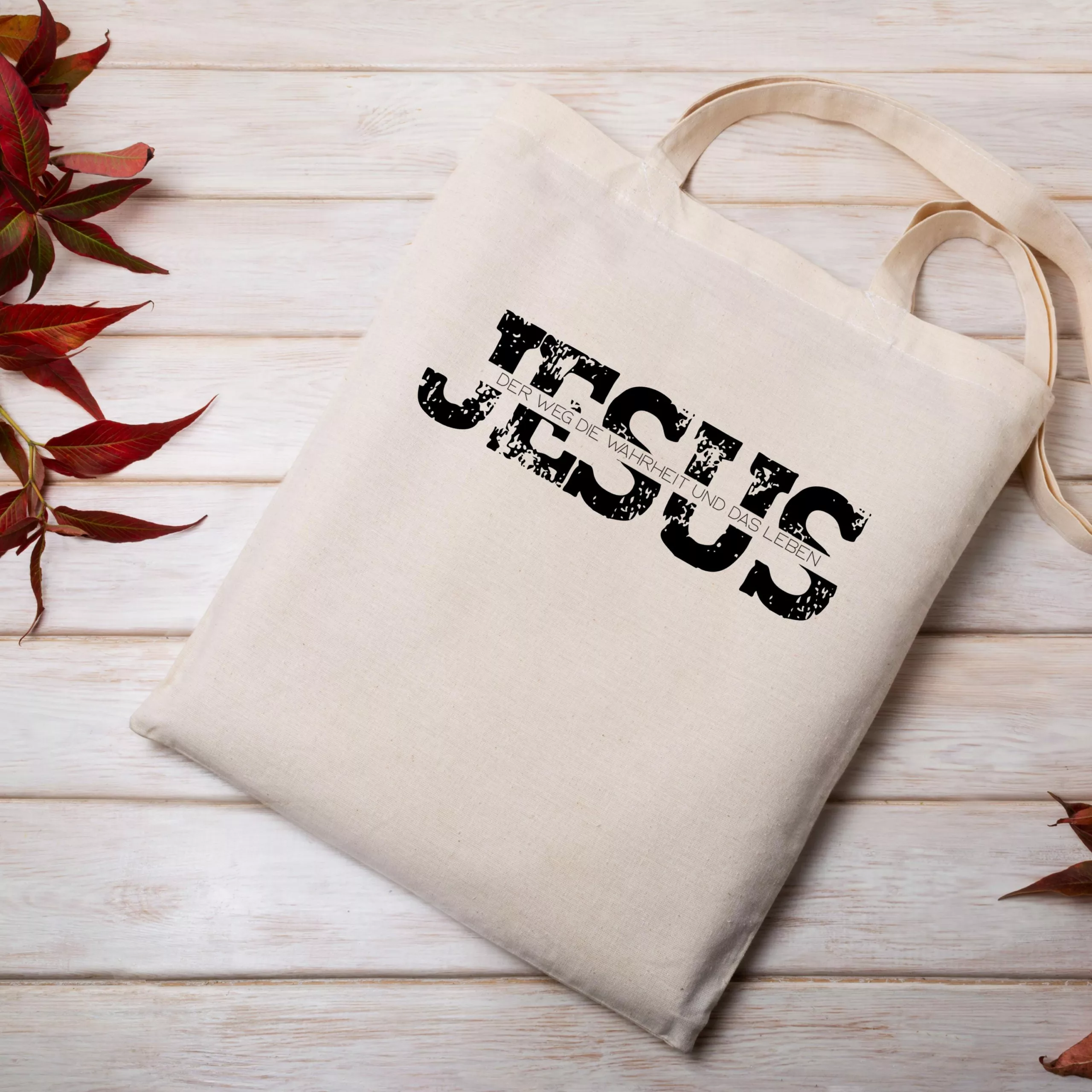 Bedruckte Baumwolltasche I Jesus I Weg I Wahrheit I Leben