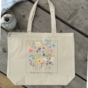 Bedruckte Baumwolltasche I christlicher Vers I Einkaufstasche I Freut euch in dem Herrn | Geschenk