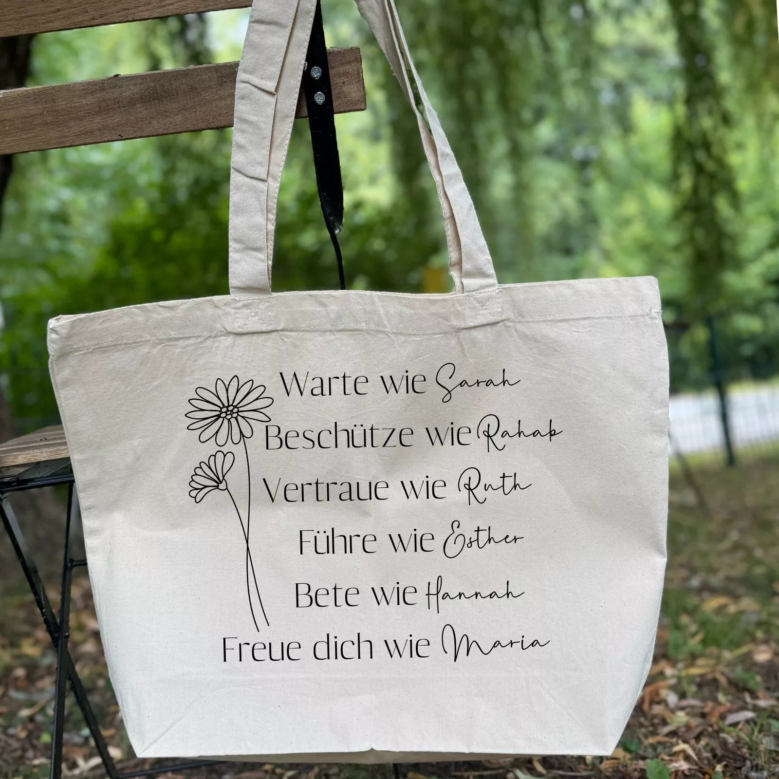 Bedruckte Baumwolltasche I christliche Botschaft I Einkaufstasche I Frauen der Bibel| Geschenk