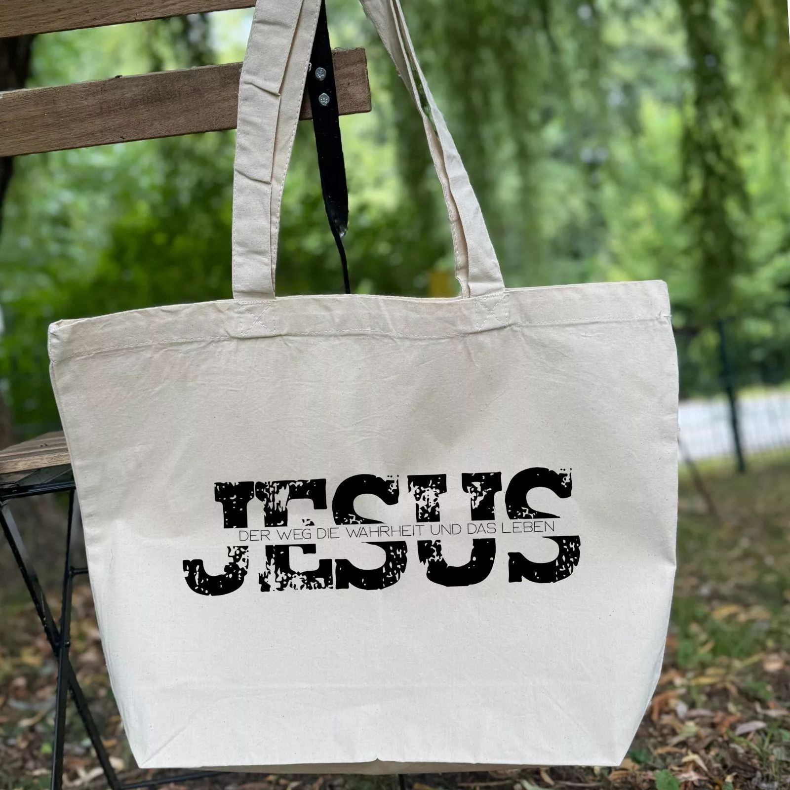 Bedruckte Baumwolltasche I christliche Botschaft I Einkaufstasche I Jesus|der Weg, die Wahrheit, das Leben| Geschenk