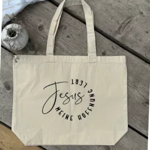 Bedruckte Baumwolltasche I christliche Botschaft I Einkaufstasche IJesus meine Hoffnung lebt| Geschenk