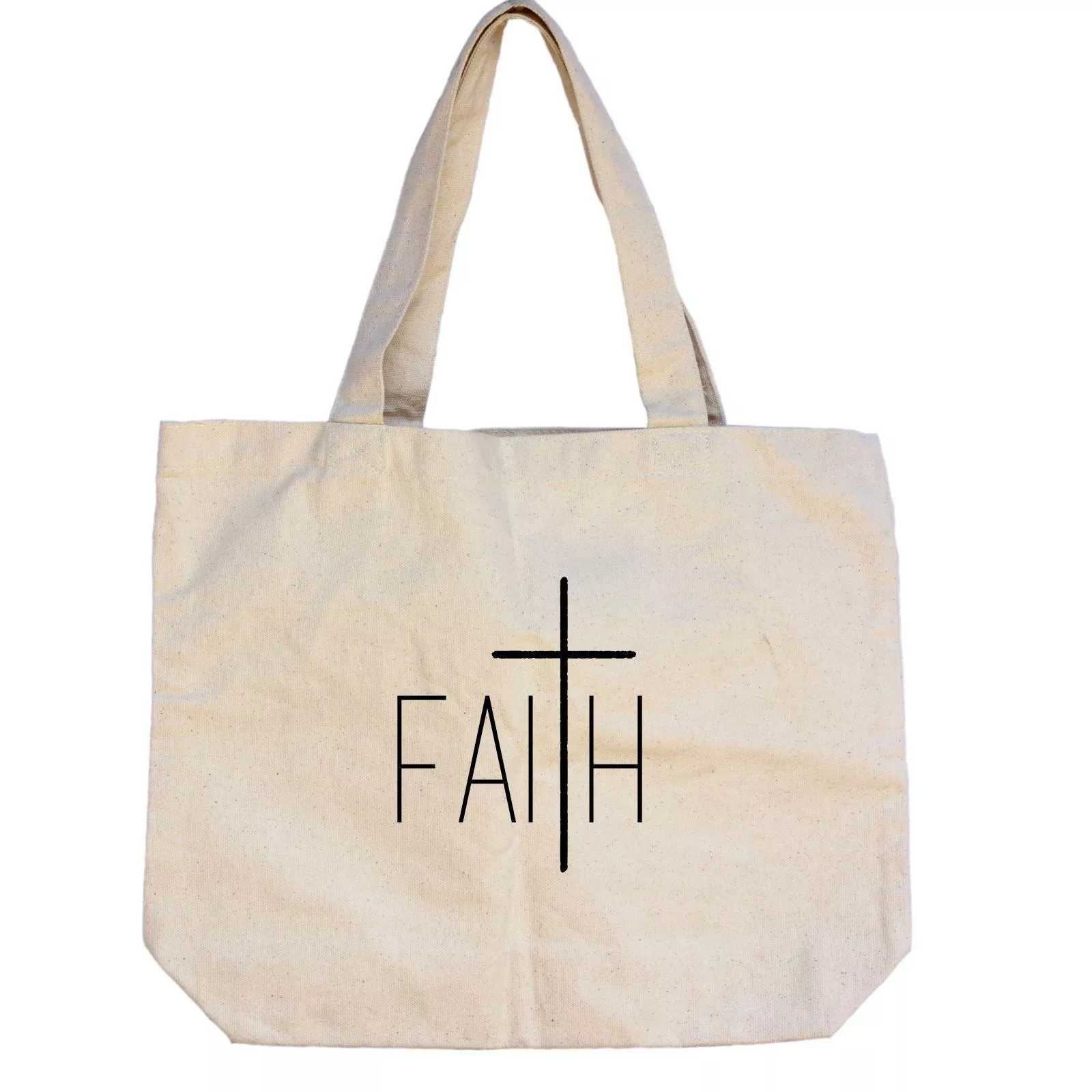 Große bedruckte Baumwolltasche I christliche Botschaft I Einkaufstasche I FAITH | Geschenk – Bild 4