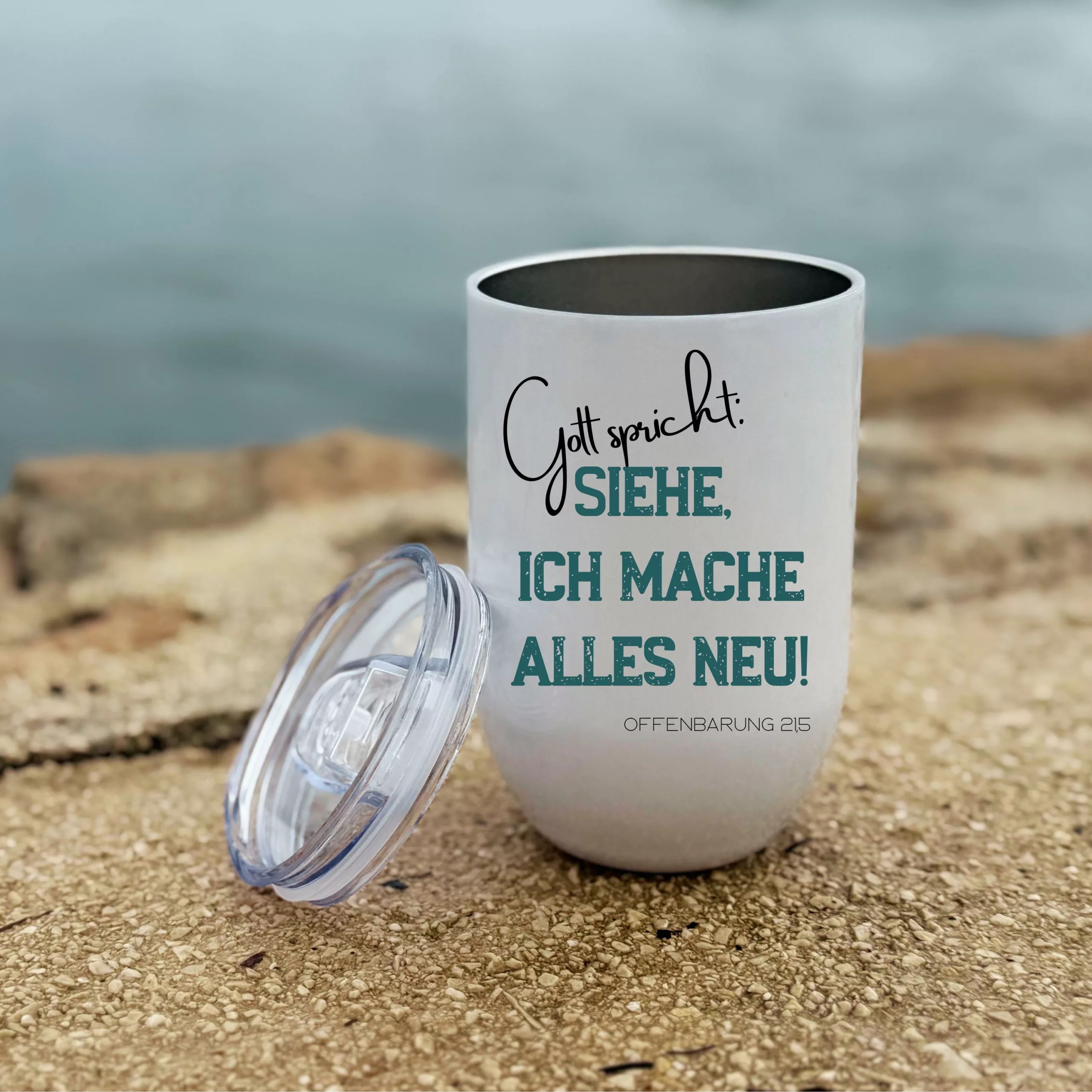 Thermobecher in weiß I Jahreslosung 2026 I christliches Motiv I Kaffee I Tee I Tasse I Edelstahltasse – Bild 4