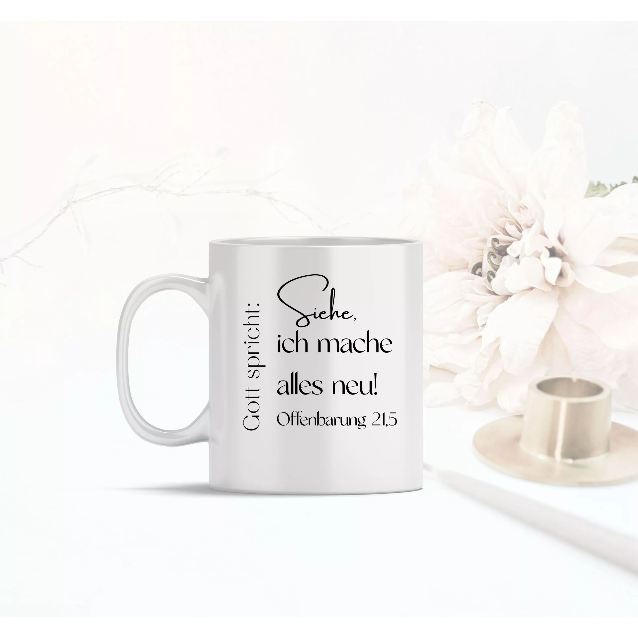 Weiße Tasse Bibelvers Motiv Keramiktasse Geschenk Kaffee Tee Tasse christlich Jahreslosung 2026