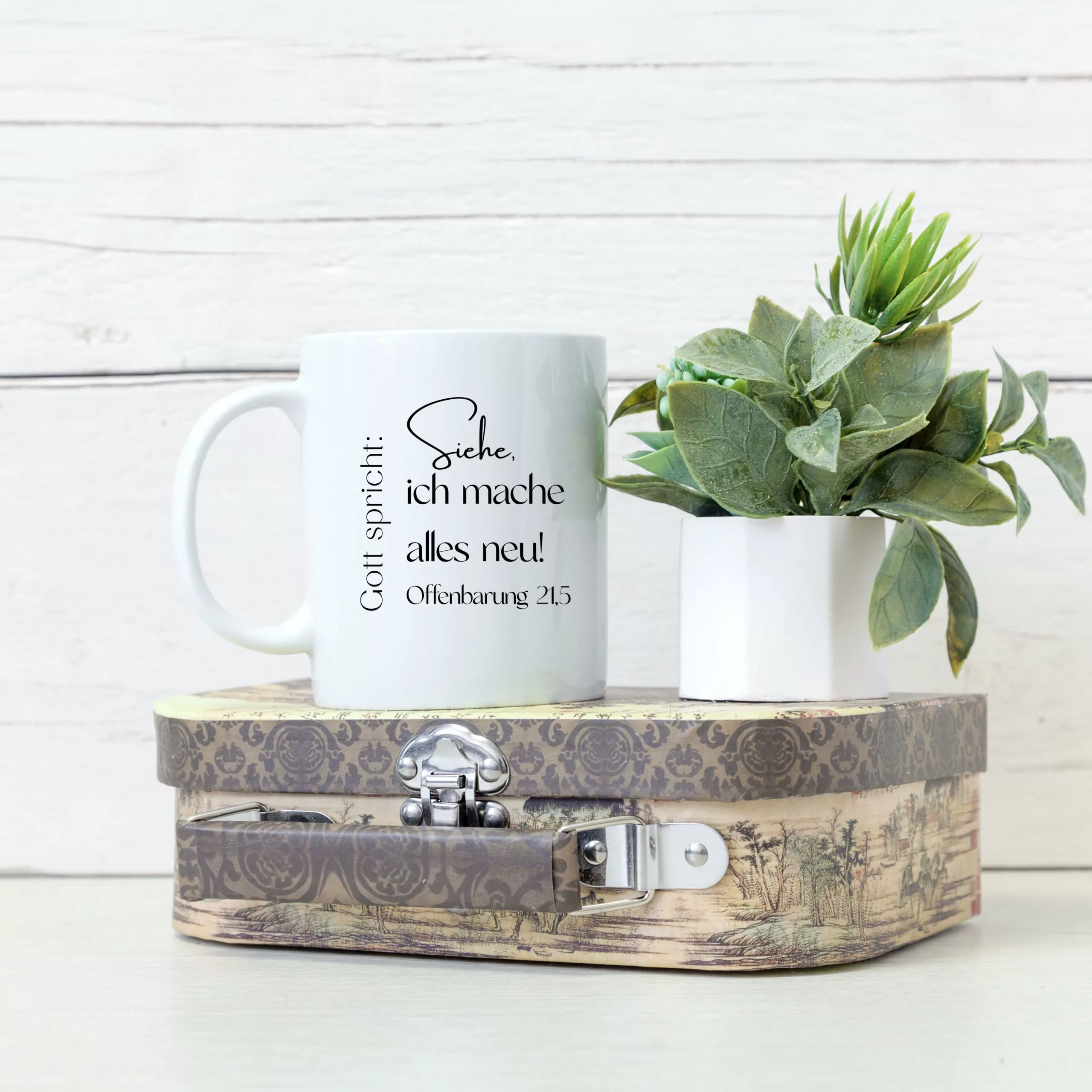 Weiße Tasse Bibelvers Motiv Keramiktasse Geschenk Kaffee Tee Tasse christlich Jahreslosung 2026 – Bild 3