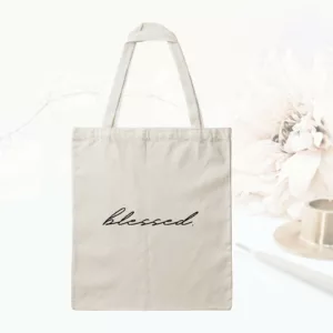 Bedruckte Baumwolltasche I christlicher Vers I Einkaufstasche I blessed
