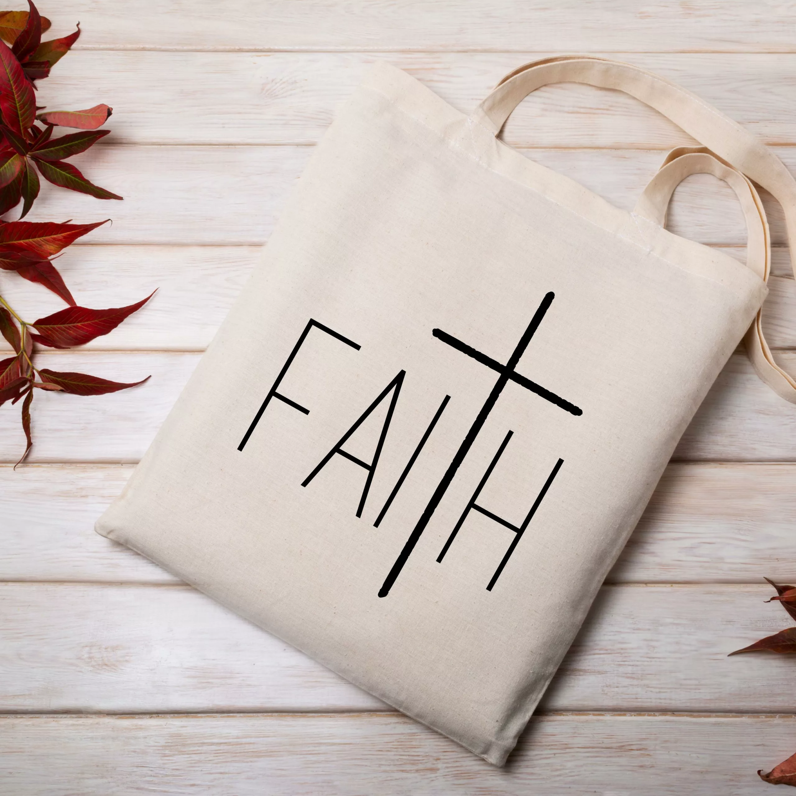 Bedruckte Baumwolltasche – Faith I Einkaufstasche