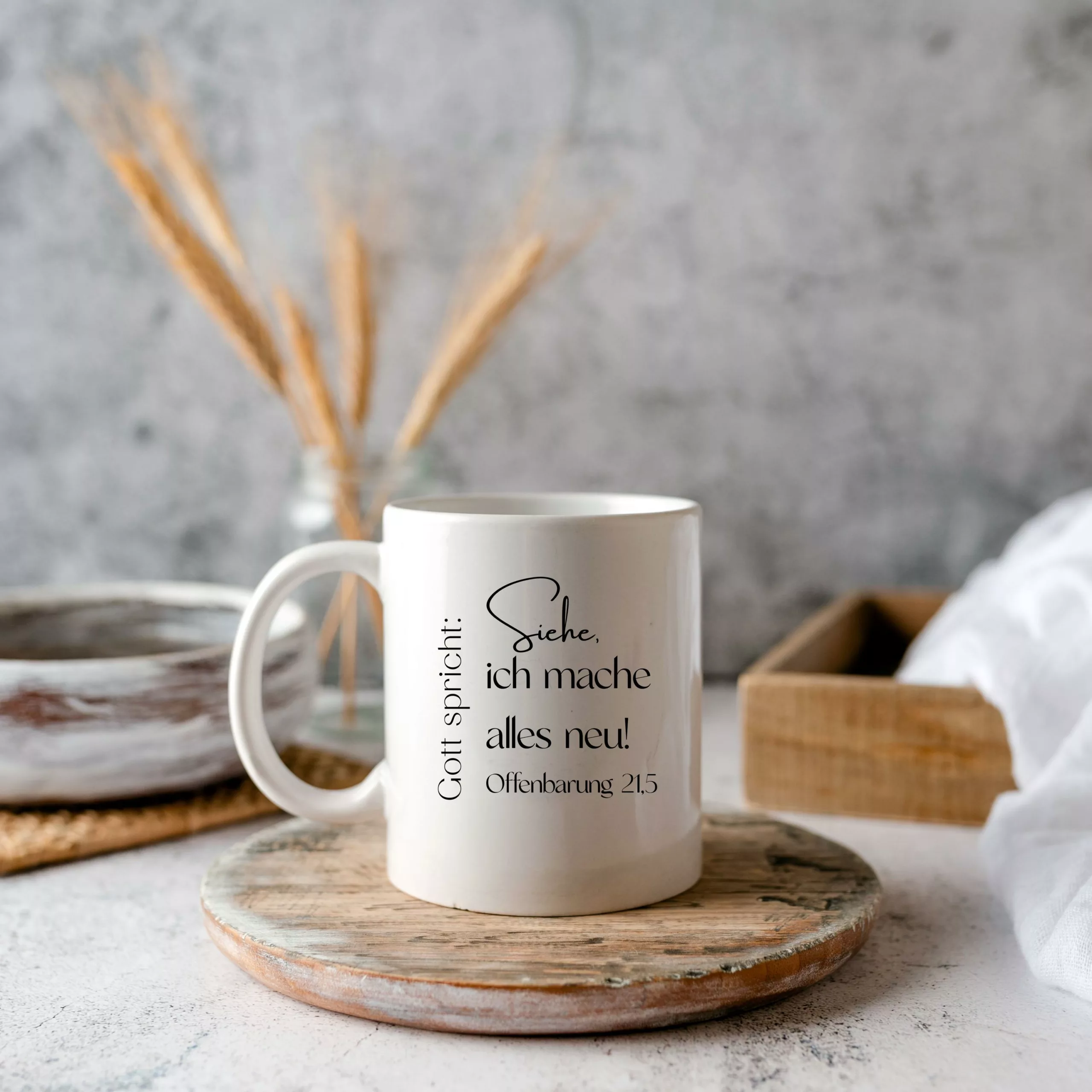 Weiße Tasse Bibelvers Motiv Keramiktasse Geschenk Kaffee Tee Tasse christlich Jahreslosung 2026 – Bild 7
