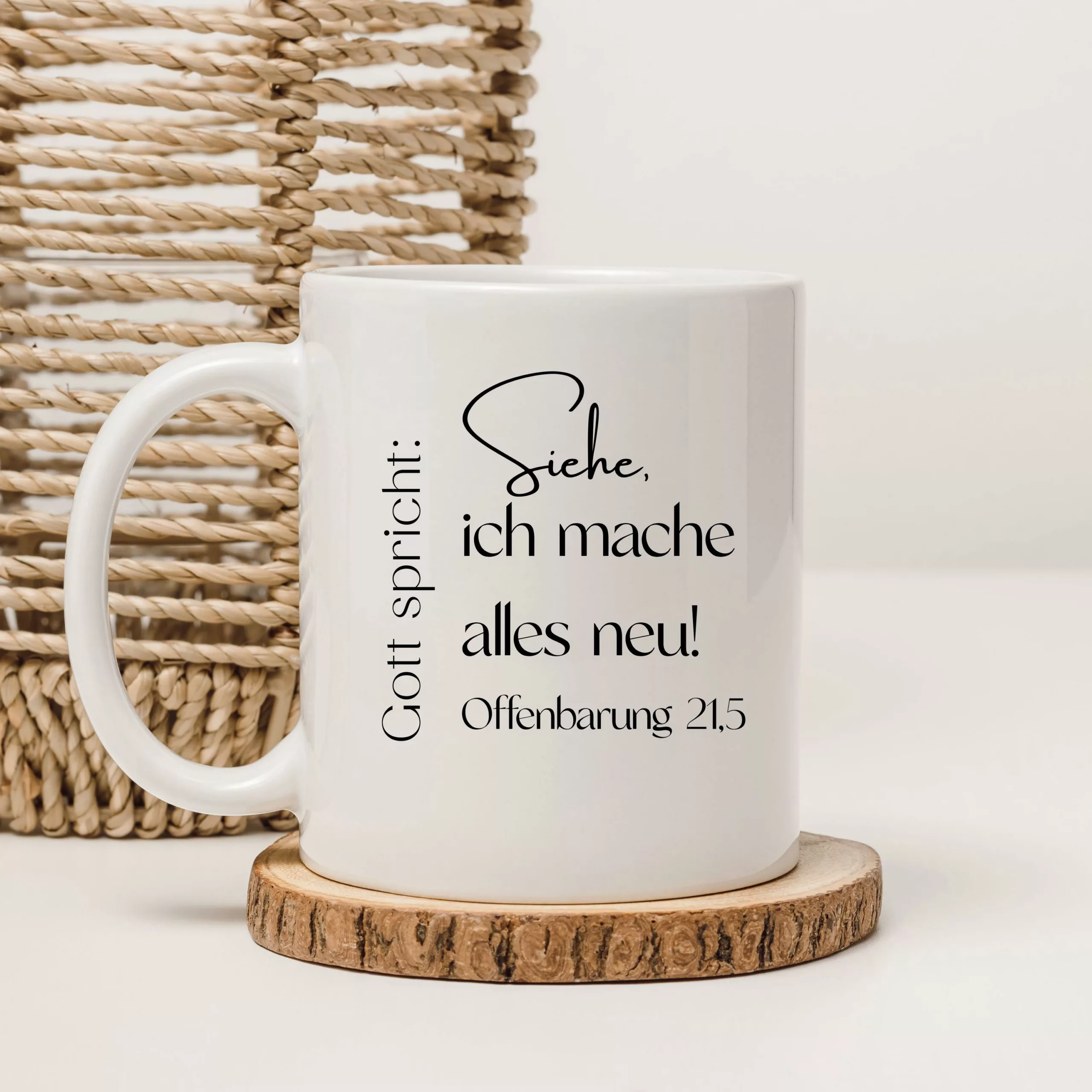 Weiße Tasse Bibelvers Motiv Keramiktasse Geschenk Kaffee Tee Tasse christlich Jahreslosung 2026 – Bild 5