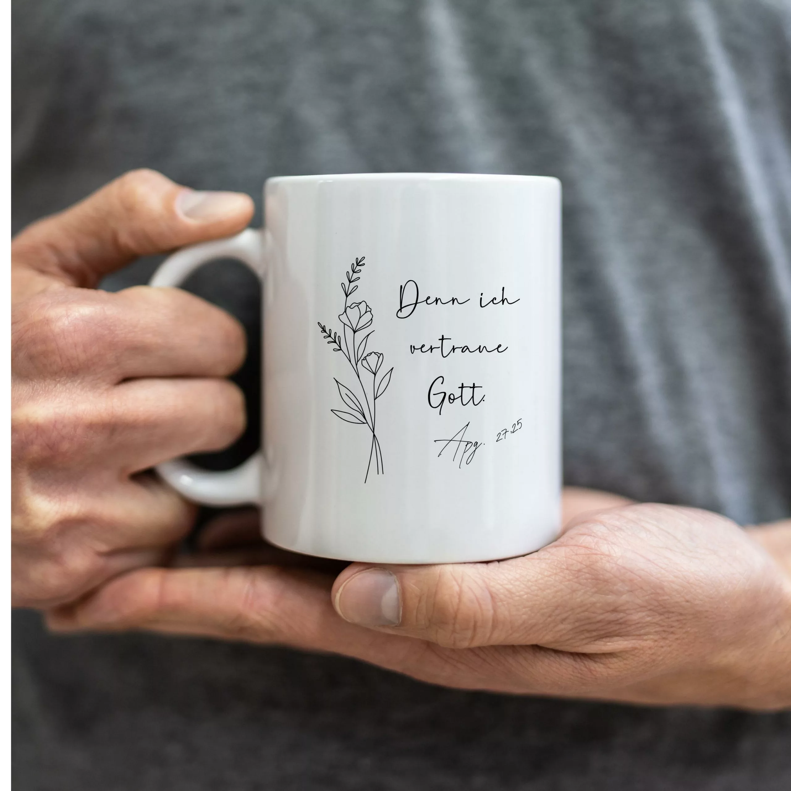 Weiße Tasse Bibelvers Motiv Keramiktasse Geschenk Kaffee Tee Tasse christlich
