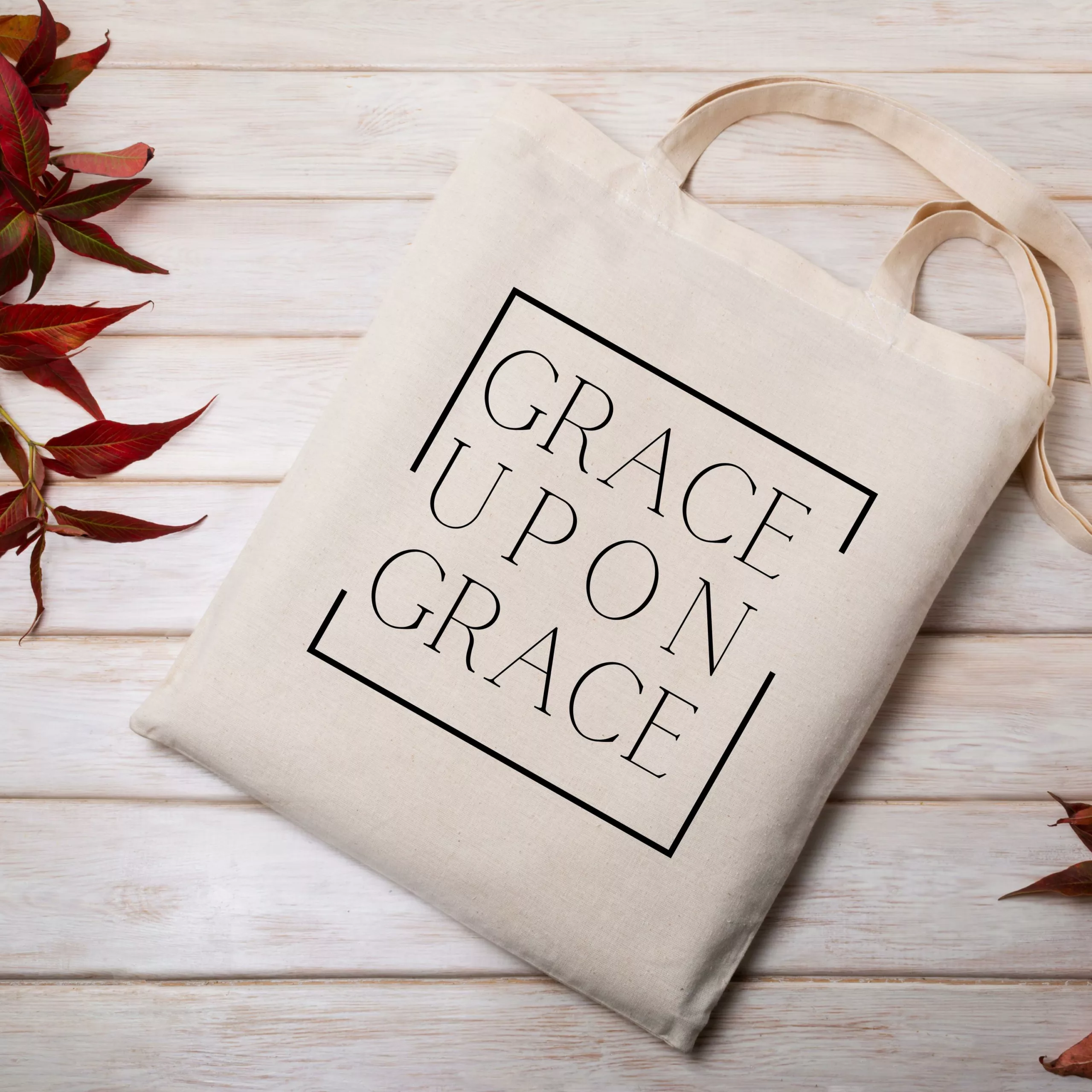 Bedruckte Baumwolltasche – Grace upon Grace I Einkaufstasche