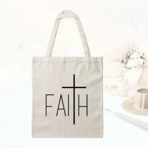 Bedruckte Baumwolltasche - Faith I Einkaufstasche