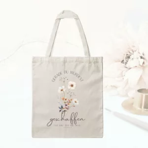 Bedruckte Baumwolltasche I Einkaufstasche I Gerade du wurdest geschaffen für eine Zeit wie diese.
