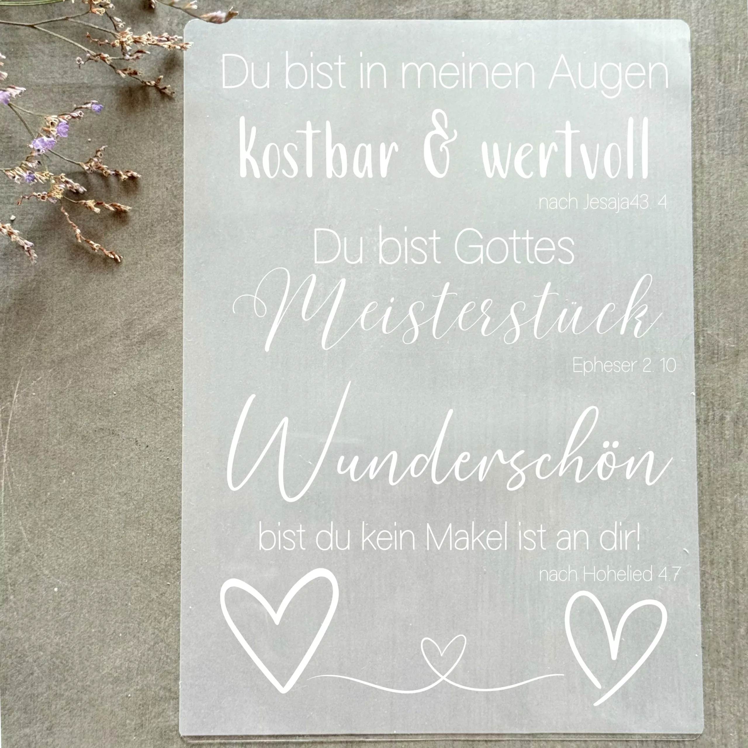 Rub-on Aufkleber I Randlose Sticker I A5 Bogen I christlich I UV DTF Sticker I Jesus I Wunderschön I kostbar und wertvoll in Gottes Augen